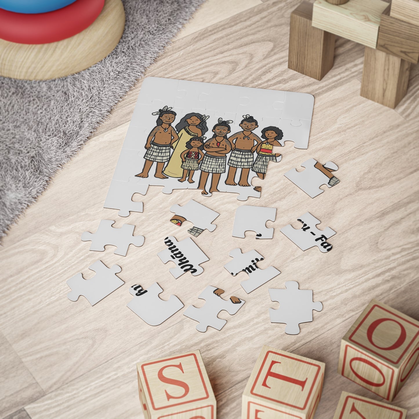 Kids' Puzzle, 30-Piece - Maori Culture Whanau Heart Jigsaw, Learning Game for Children, Educational Toy, Fun Family Activity, Cultural Gift