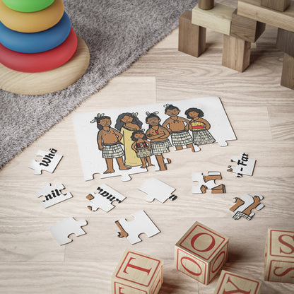Kids' Puzzle, 30-Piece - Maori Culture Whanau Heart Jigsaw, Learning Game for Children, Educational Toy, Fun Family Activity, Cultural Gift